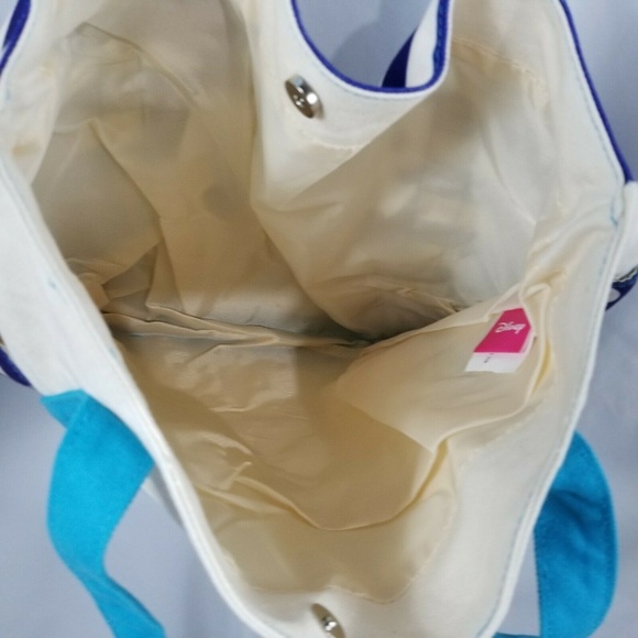 Disney Minnie Mouse Canvas Tote Blue White - Picture 5 of 7